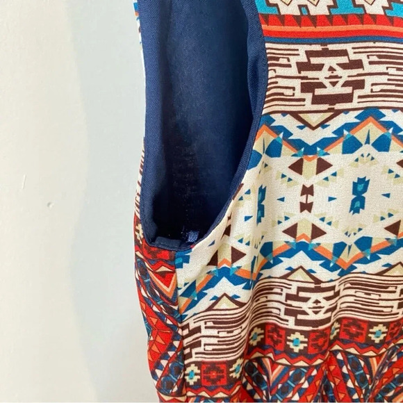 Jolie Boho Aztec Print Summer Dress Size 6 - Picture 6 of 17